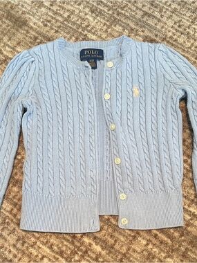 Light Blue Polo Button Up Sweater 2T